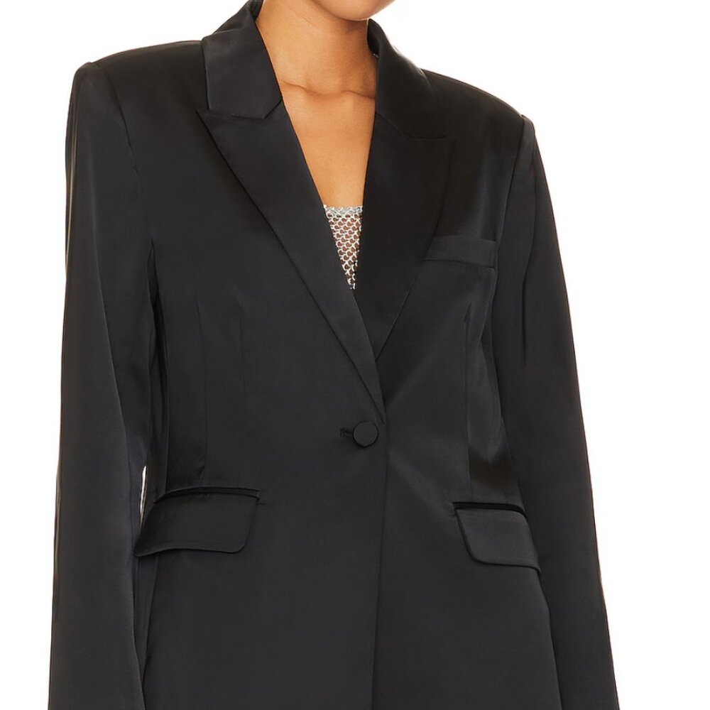 Steve Madden black satin blazer